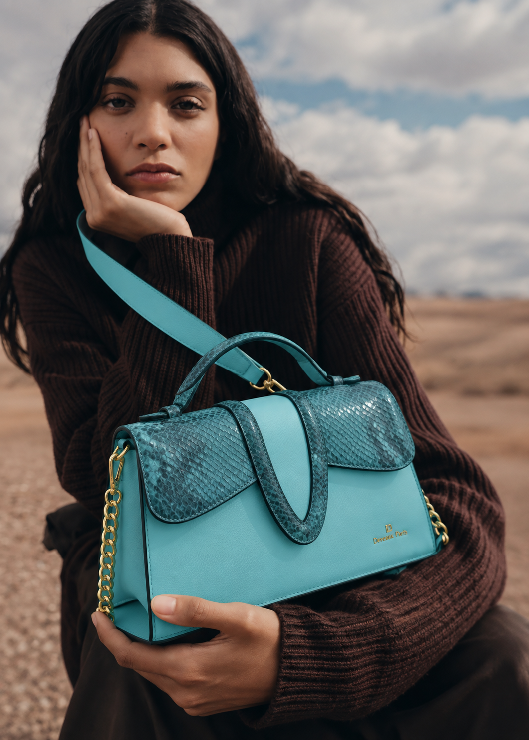 Petit sac à main NABILA en similicuir, modèle compact — DEVEAUX PARIS