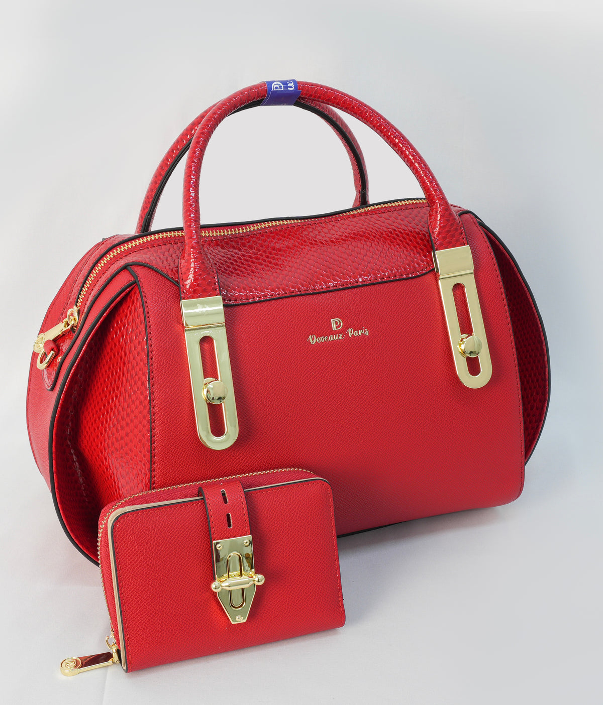 Sac à main 2 en 1 Anissa en similicuir et son portefeuille assorti, vue 10 — Deveaux Paris