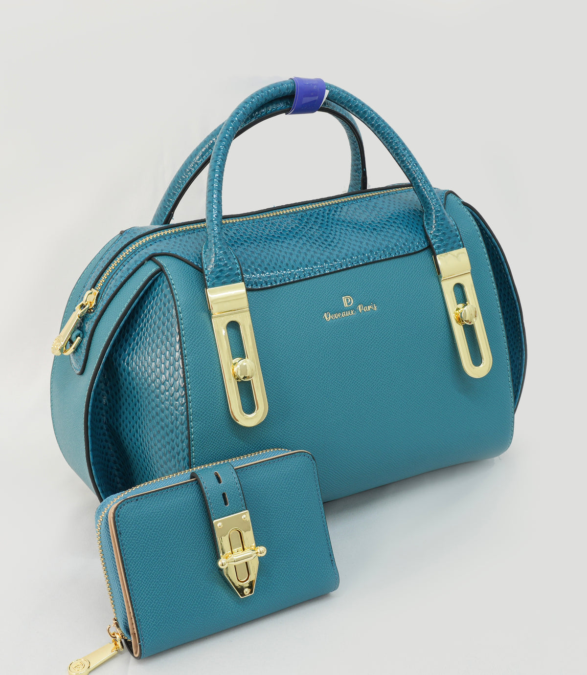 Sac à main 2 en 1 Anissa en similicuir et son portefeuille assorti, vue 8 — Deveaux Paris