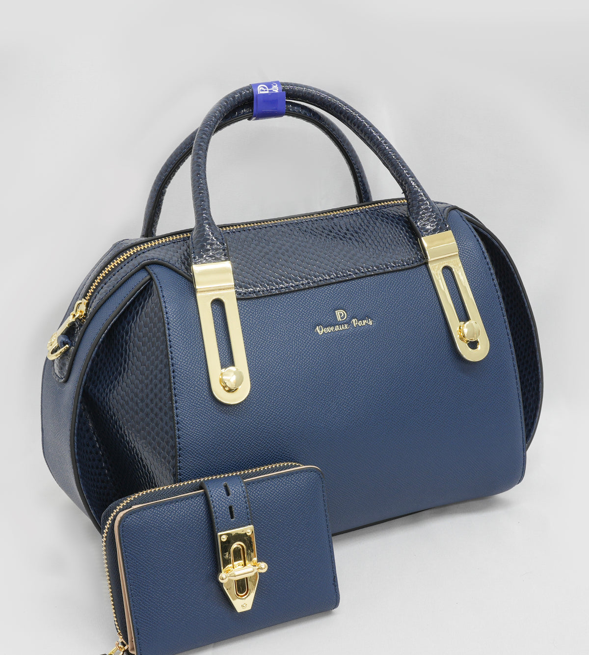 Sac à main 2 en 1 Anissa en similicuir et son portefeuille assorti, vue 7 — Deveaux Paris