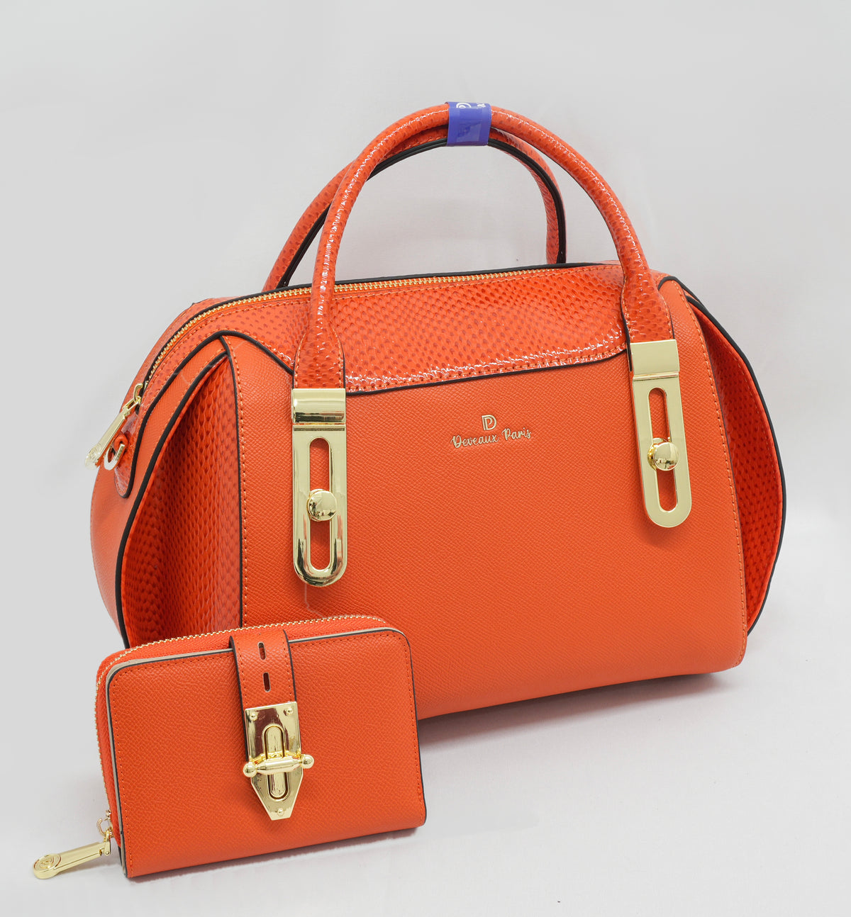 Sac à main 2 en 1 Anissa en similicuir et son portefeuille assorti, vue 5 — Deveaux Paris