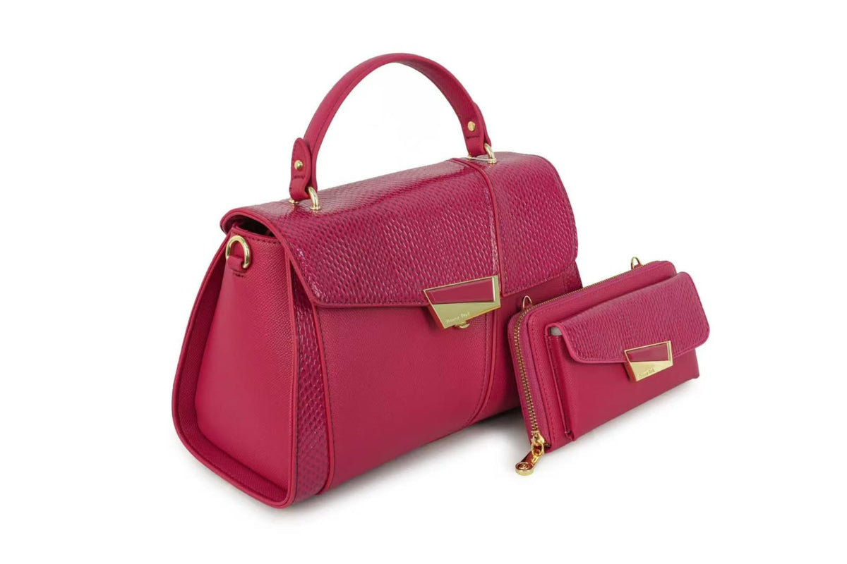 Sac à main 2 en 1 Marie en similicuir et son portefeuille assorti, vue 9 — Deveaux Paris