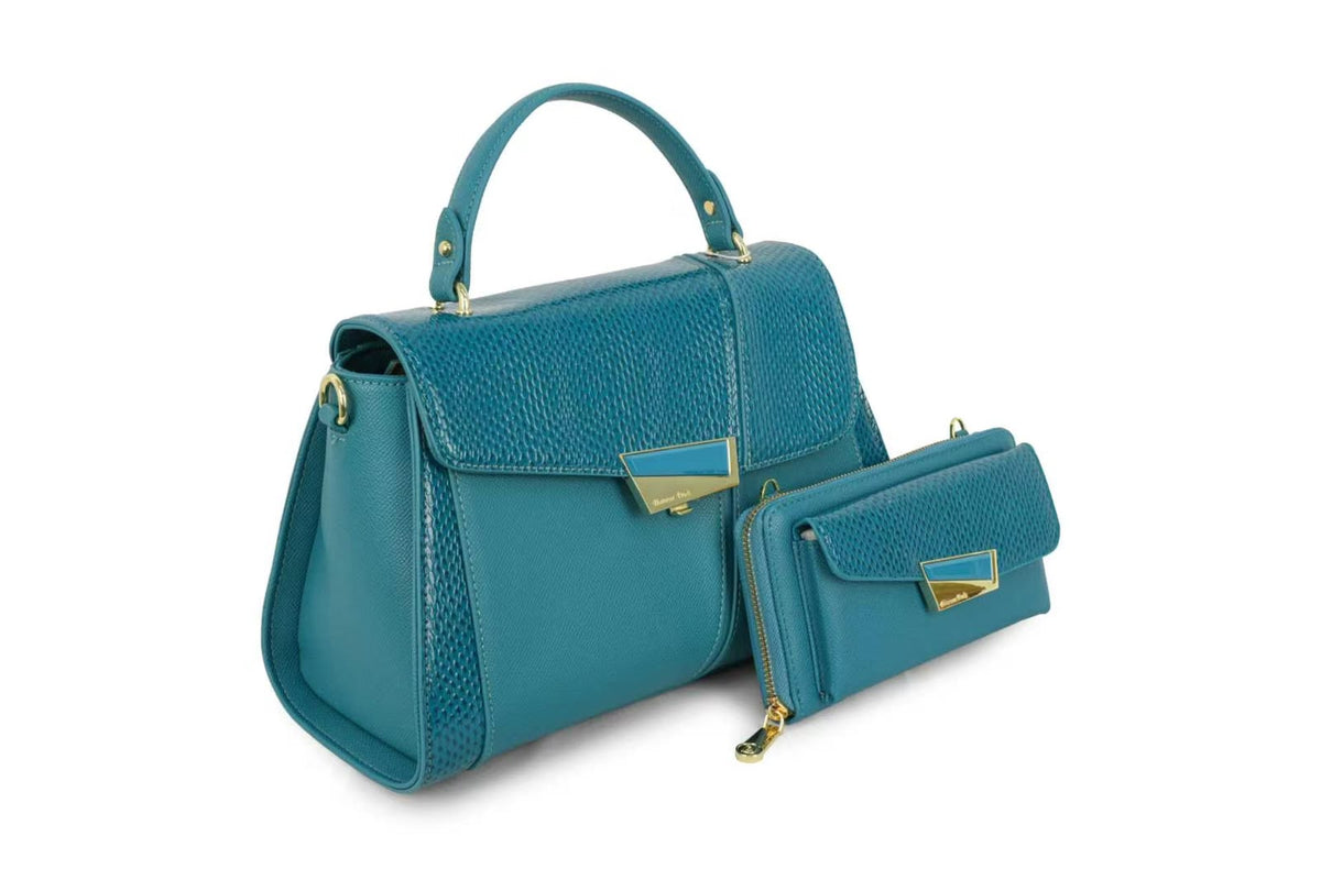 Sac à main 2 en 1 Marie en similicuir et son portefeuille assorti, vue 10 — Deveaux Paris