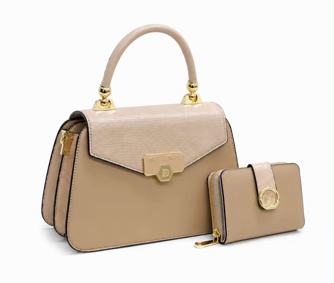 Sac à main 2 en 1 Anita en similicuir et son portefeuille assorti, vue 4 — Deveaux Paris