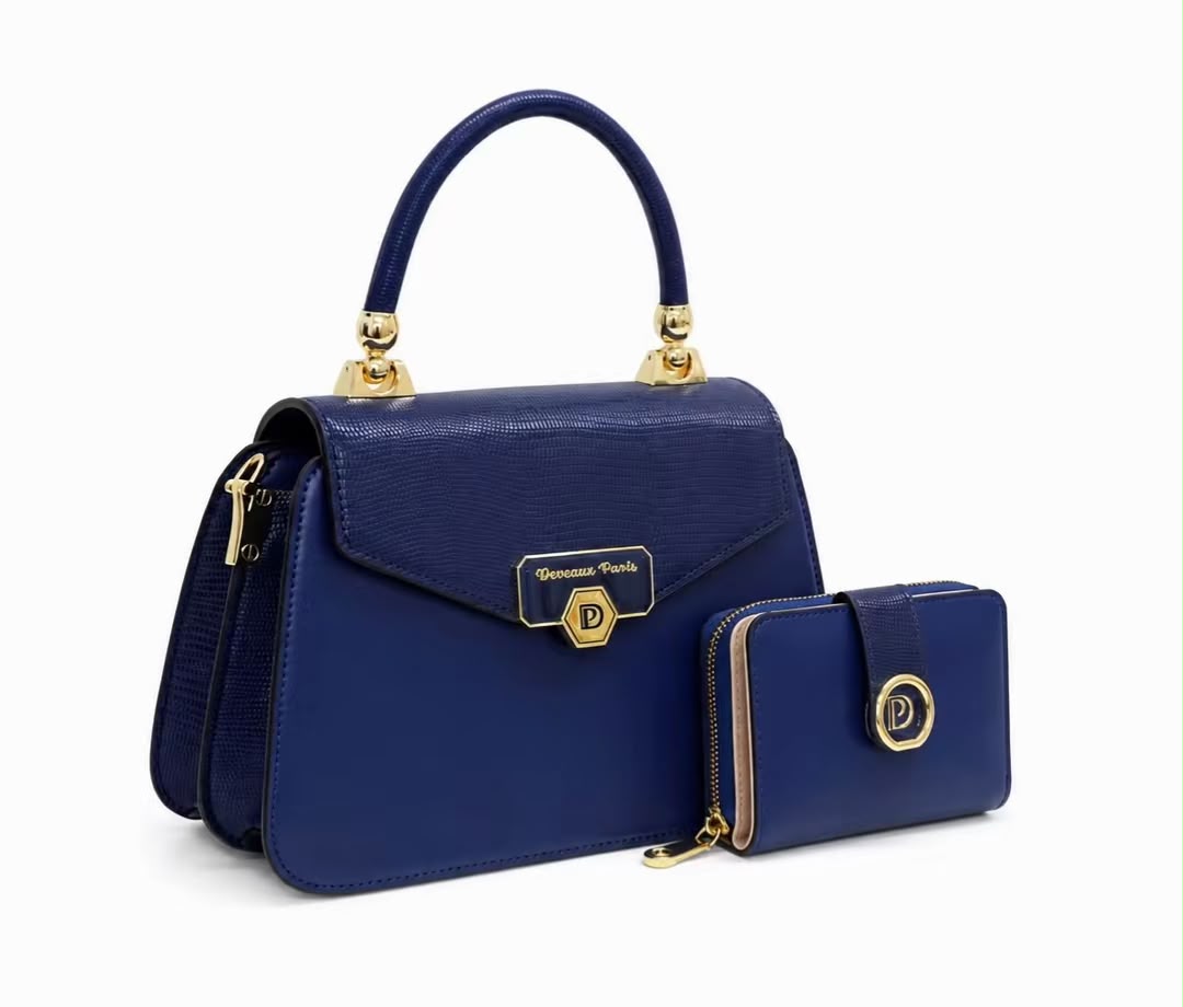Sac à main 2 en 1 Anita en similicuir et son portefeuille assorti, vue 5 — Deveaux Paris