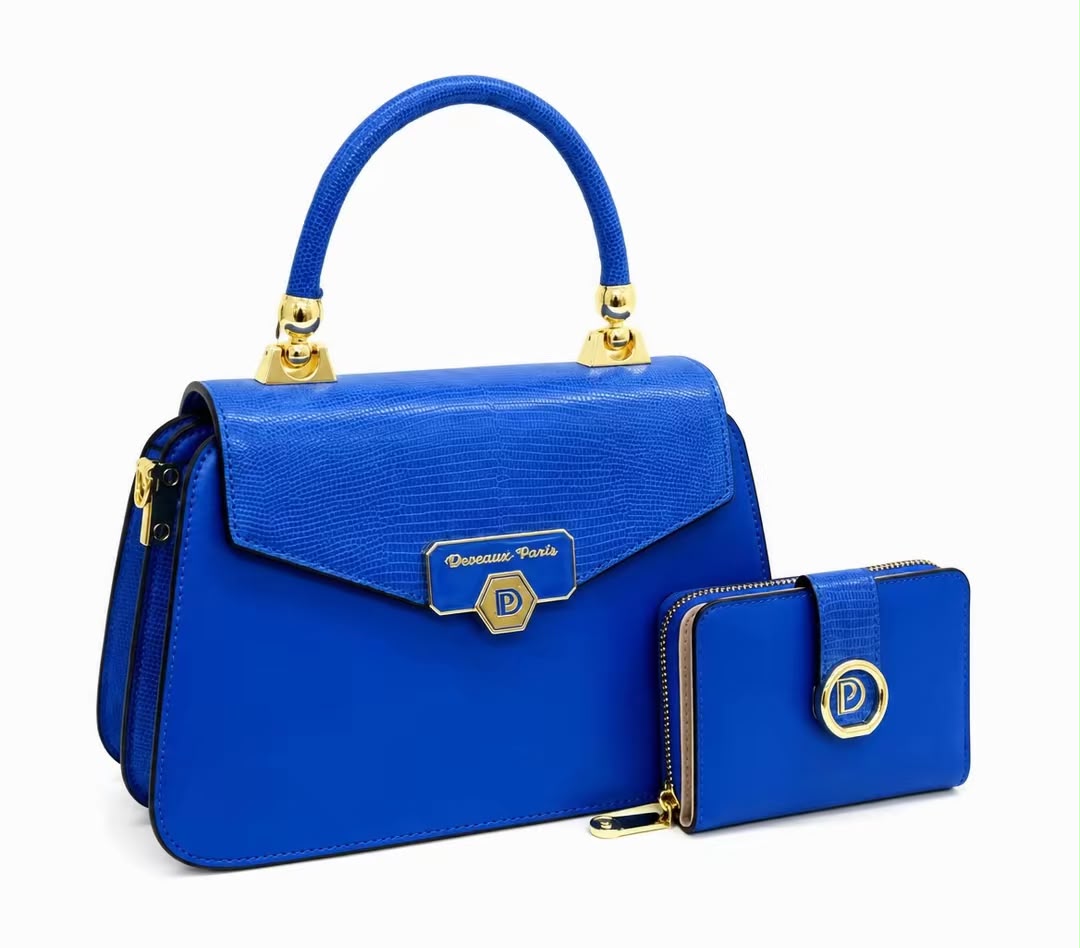 Sac à main 2 en 1 Anita en similicuir et son portefeuille assorti, vue 7 — Deveaux Paris
