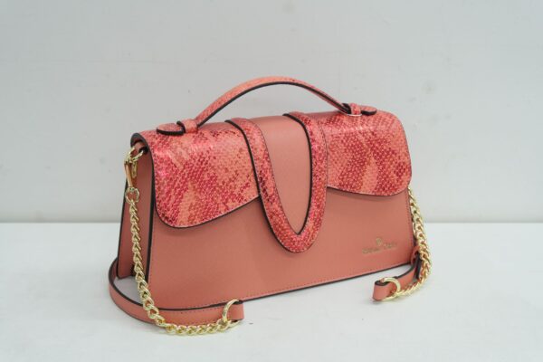 Sac à main Nabila en similicuir, coloris orange — Deveaux Paris