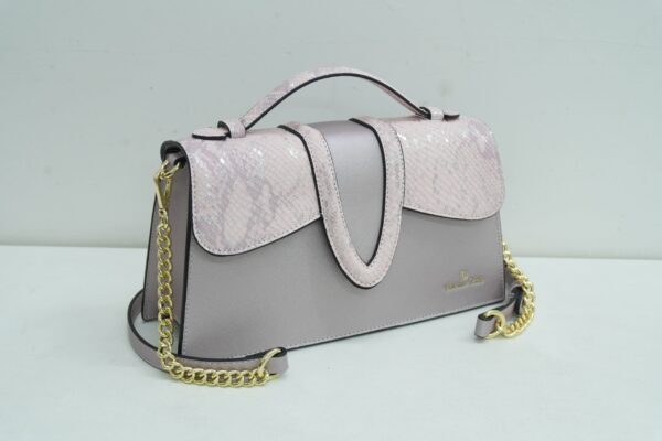 Sac à main Nabila en similicuir, coloris gris — Deveaux Paris