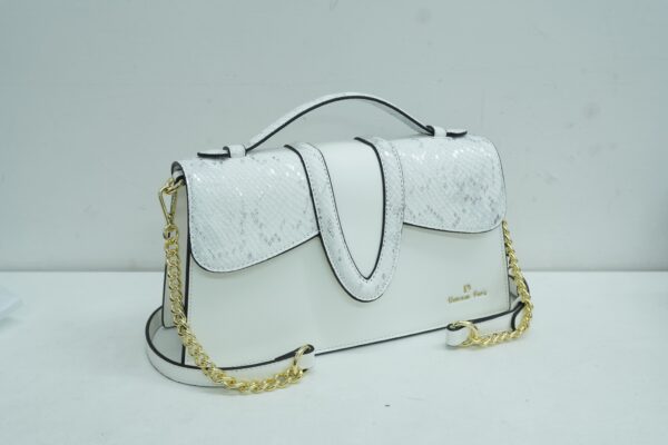 Sac à main Nabila en similicuir, coloris blanc — Deveaux Paris